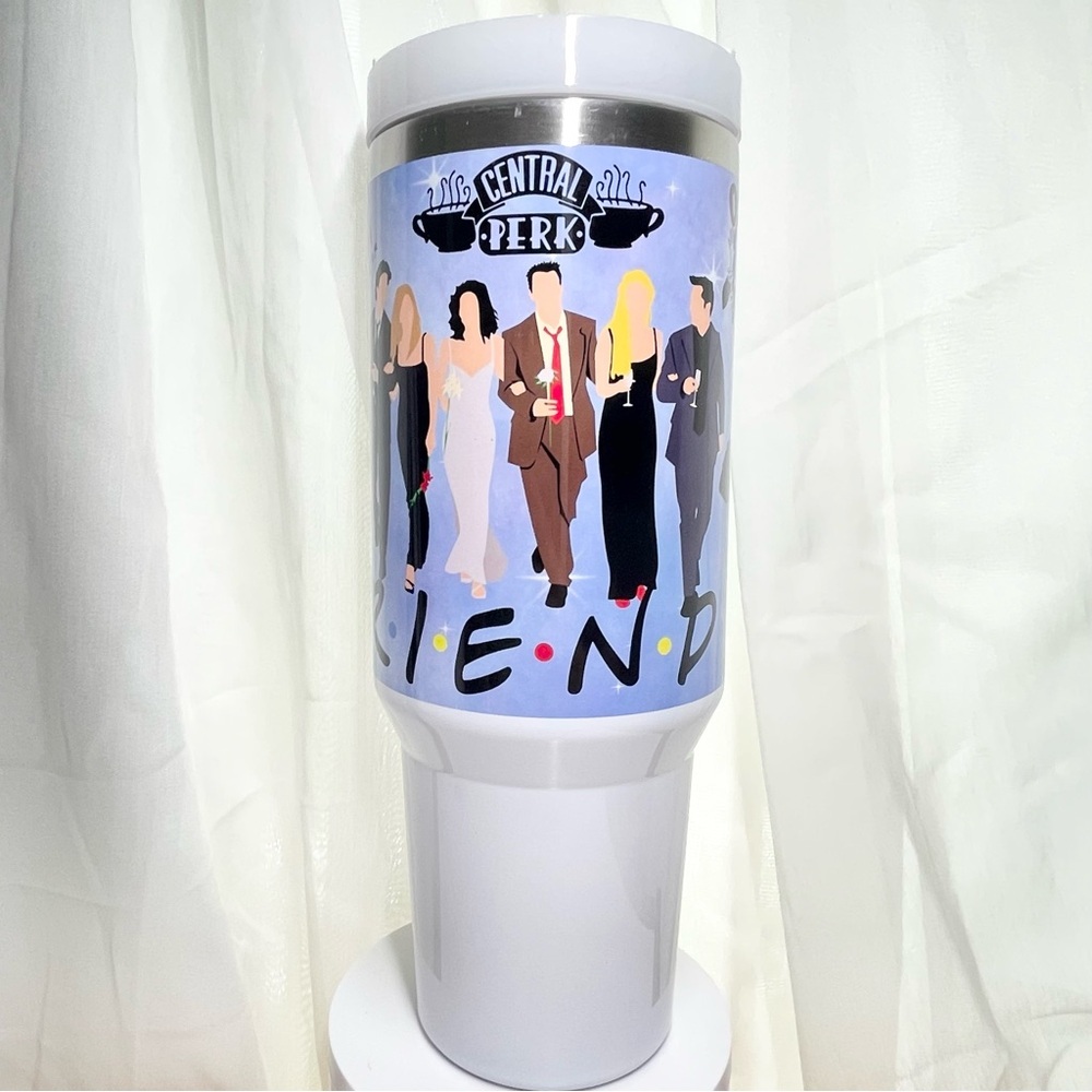 TV Show Friends 40 oz Tumbler/Water bottle/Mug with handle and straw.Birthday gi